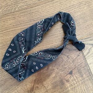 Navy Paisley Bandana Headband and neck wrap